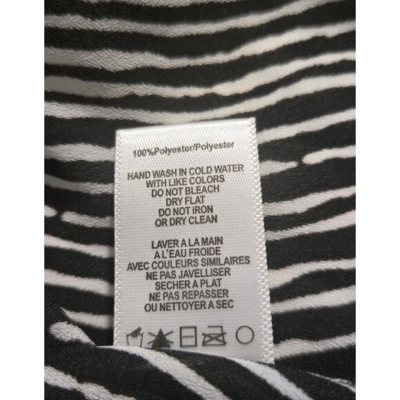 Bishop + Young XS Dress Mini Tent-Style Lined Black White Stripe NWOT - Picture 5 of 5